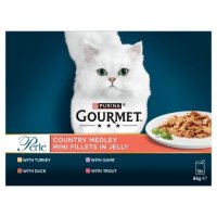 Gourmet Pearle Cat Pouch Country Medley Turkey Trout Duck Game 4x12x85gm 