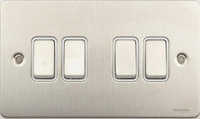 Switch Ultimate 4 Gang 2 way Stainless Steel