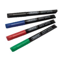 Draper Permanent Markers Mixed Colours Pack of 4