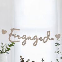 Gold 'Engaged' Card Banner 2m