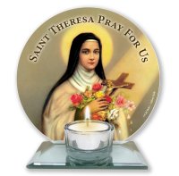 Glass Votive Light Holder/Saint Theresa  (87442)