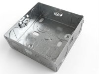 Cesco 25mm 1 Gang Flush Metal Box c/w Oval & Round Knock Outs