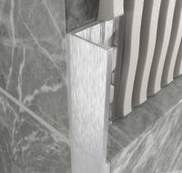 Brushed Chrome Square 12mm Tile Trim  2.5 Metre