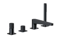 RAK-AMALFI 4 HOLE DECK MOUNTED BATH SHOWER MIXER IN MATT BLACK