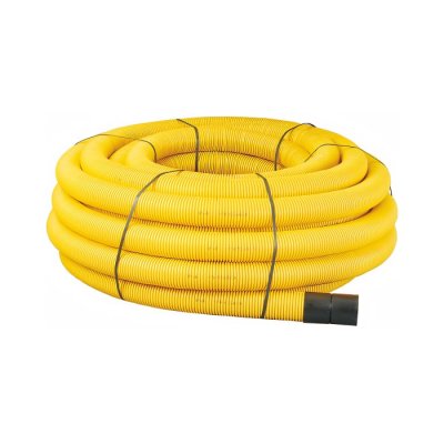 Twinwall Coiled Ducting 110/94mm 50m Coil - Yellow