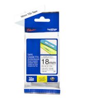 18mm Black on White Brother Tape