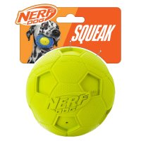 Nerf Dog Rubber Soccer Squeak Ball 4in Green 1x2