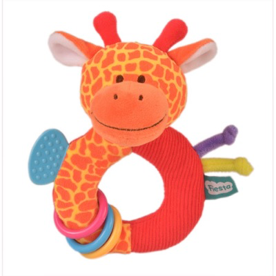 Orange giraffe teether toy for babies