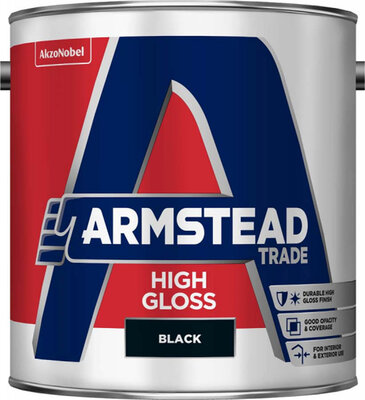Armstead Trade High Gloss Black 2.5L Paint 5218618