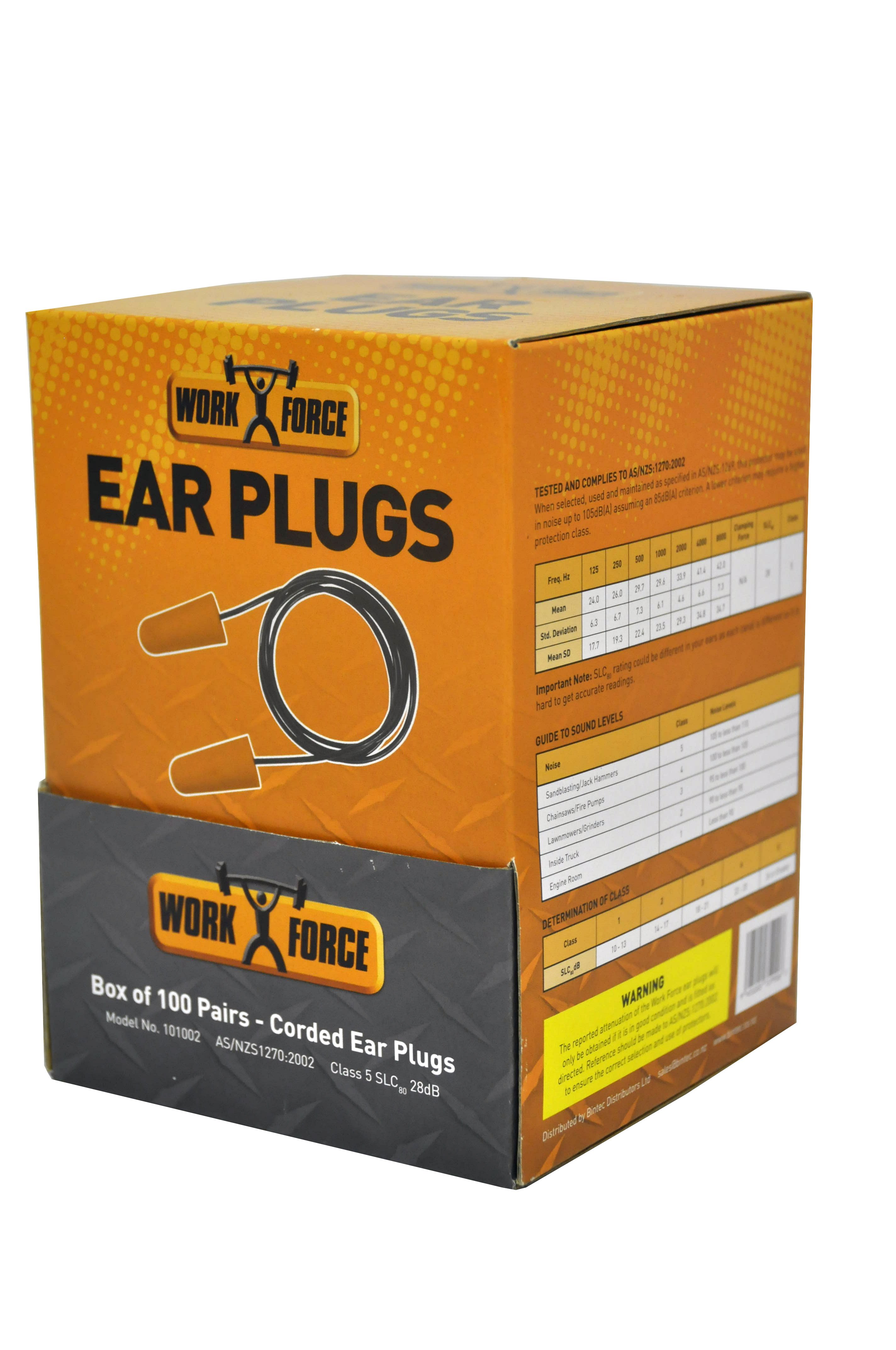Earplugs, Corded, Dispenser Box 100