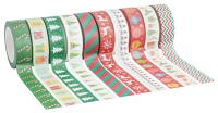 Washi Tape Christmas designs 15mmx10m - 10pk