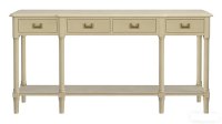Light Oak 4 Drawer 1 Shelf Console Table 148x38x81cm