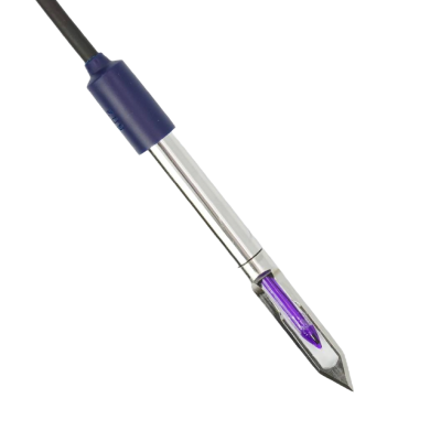 pH Only Knife Electrode with Integrated Temperature Sensor and Fixed Cable 