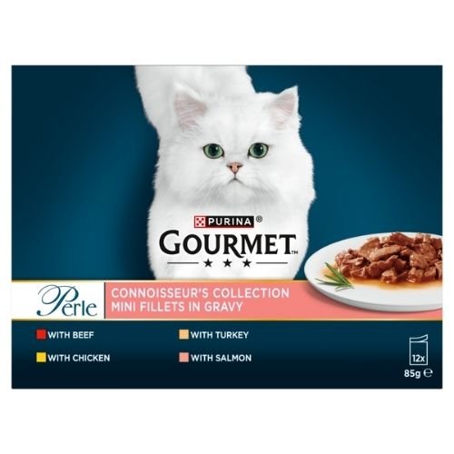 Gourmet Pearle Cat Pouch Connoisseurs Selection Beef Chicken Rabbit Salmon 4x12x85gm 