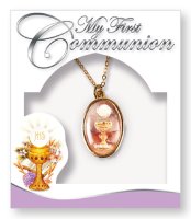 Communion Necklet/Picture  Medal   (C6608)