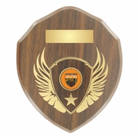 17.5cm Foil Blocked Walnut Sheild
