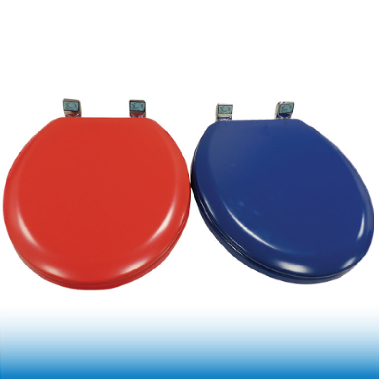 These red and blue toilet seats can relieve the stress caused by people with reduced vision due to dementia