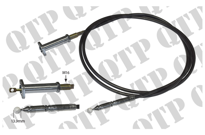 Cable Quicke Loader Ball & Eye Piece 1400mm Quality Tractor Parts