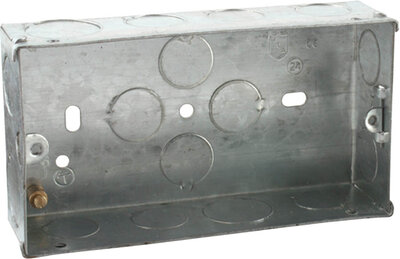 2 Gang 35mm Galvanised Steel Box