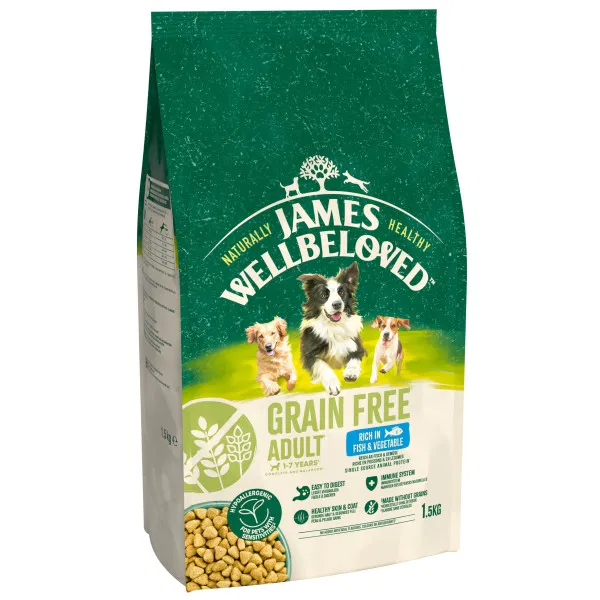James Wellbeloved Dog Adult Grain Free Rich In Fish & Vegetables 1.5kg