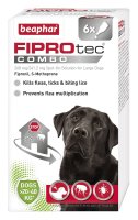 Beaphar FIPROtec&reg; COMBO Flea, Flea egg and Tick treatment for Large Dogs (20-40kg) - 6 pipette