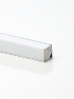 2m Aluminum 45deg Corner Profile Silver Opal Cover