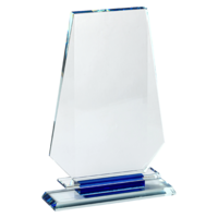 20cm Crystal Plaque with Blue (Satin Box)