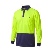 Esko L/S D/O Microfibre Polo, Yellow/Navy
