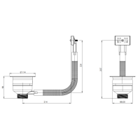 Top Fix Kitchen Strainer Waste with Overflow 90mm G1 1/2" Brushed Steel
