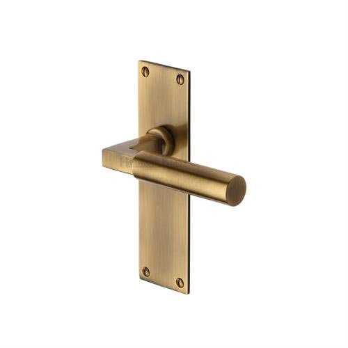 BAU7310-AT - Heritage Brass Door Handle Lever Latch Bauhaus Design Antique Brass Finish