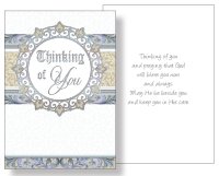 Card/Thinking of You/Silver Foil/Pearlised  (25042)