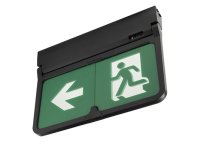 SWISS PLUS Dual Test, 2.5W Maintained Emergency Exit Blade Light, with Multiple Mounting Options, Black