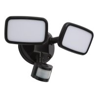 Lynn 2X10w LED PIR IP65 3K BLK