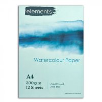 Elements Watercolor Pad A4 12 Sheets 300gsm