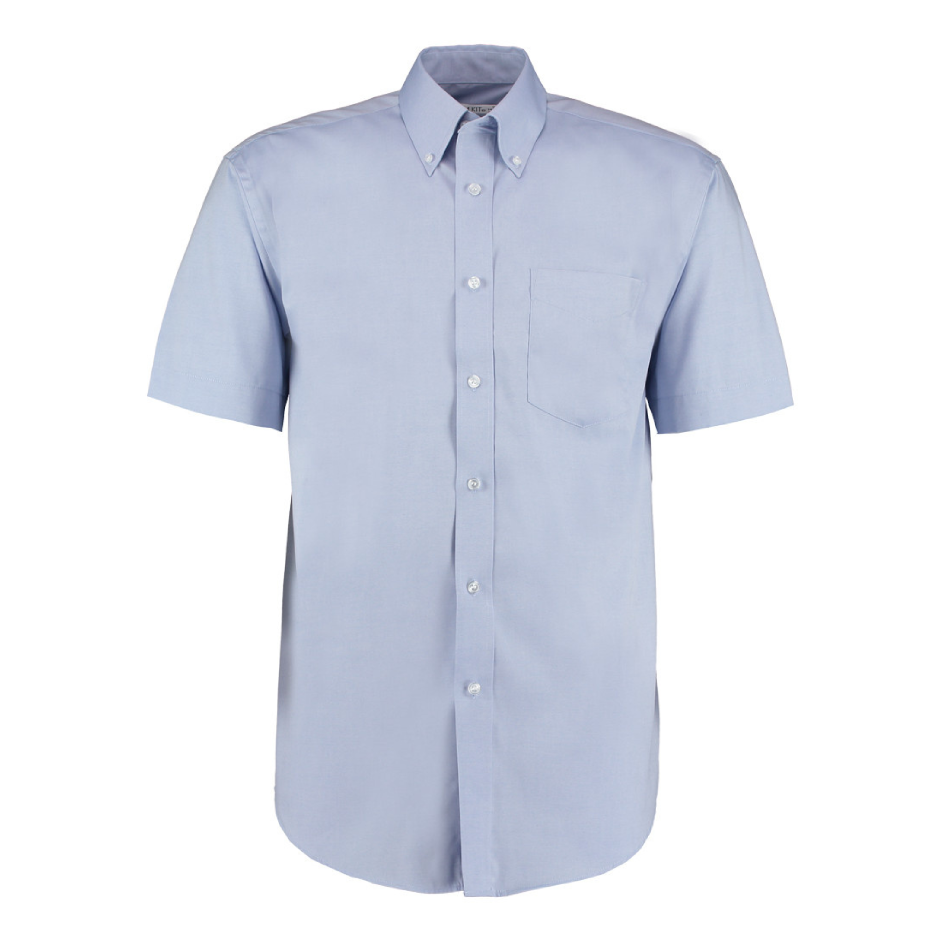Kustom Kit Oxford Shirt, Short Sleeve, Light Blue