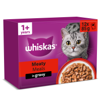 Whiskas Adult Cat Meaty Meals in Gravy Pouches 4x12x85gm FD18B