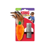 KONG Cat Toy - Refillable Catnip Feather Top Carrot x 1
