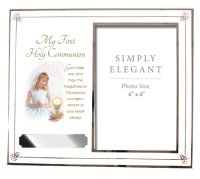 Communion Metal Photo Frame/Girl   (C46603)