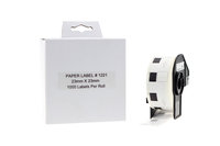 Compatible Brother DK11221 Black on White 23mm x 23mm 1000pcs pack of 5