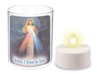 Battery Votive Light & Holder/Divine Mercy   (87842)