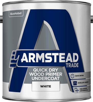 Armstead Trade Quick Dry Wood Primer Undercoat White 2.5L Paint 5218562