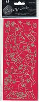 Rugby Red/gold Peel-Off Stickers.