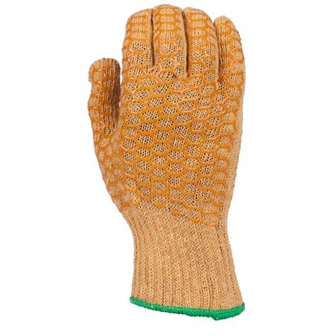 Knitted Polycotton PVC Lattice Glove