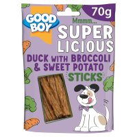 Good Boy Superlicious Duck, Sweet Potato & Broccoli Sticks 70g x 14