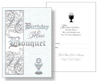 Card/Birthday Mass Bouquet/Silver Foil/Pearlised  (25022)