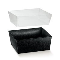 BOX TRAY  LARGE  400X300X115mm BLACK/PVC LID