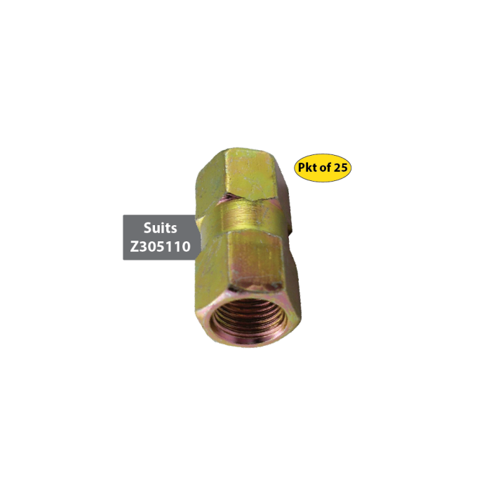 Female 2-Way Brake Pipe Connector - Suits 3/16" Brake Pipe