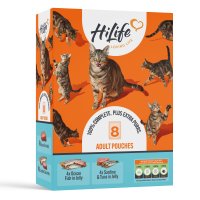 HiLife Adult Cat Pouch Fish in Jelly 70g 8pk x 4