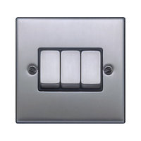 FEP Low Profile Satin Chrome 3g 2w Sw Black Insert Chrome Switch | LV0801.0003