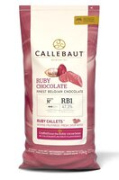 CALLETS RUBY CHR-R35B1 (1 X 10 Kgs), a pink bag of barry callebaut ruby callets